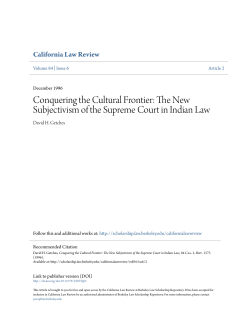 The New Subjectivism of the Supreme Court in Indian Law