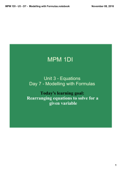 Modeling with Formulas