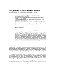 Determination of the energy&ndash;momentum densities of aluminium by