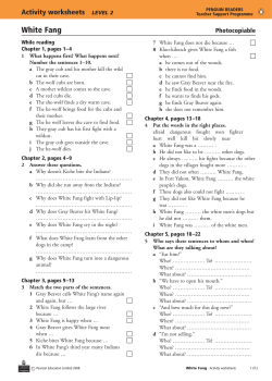 Activity Worksheet - Penguin Readers Level 2: White Fang