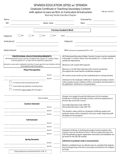 SPANISH EDUCATION (SPSE) w/ SPANISH