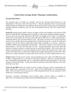 United States Savings Bonds: Planning