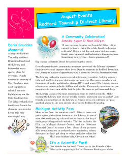 August Events Redford Township District Library