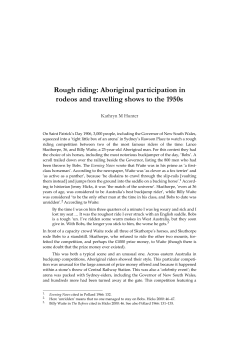 Aboriginal participation in rodeos and travelling - ANU Press