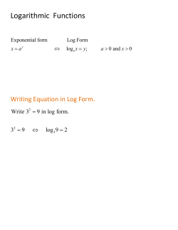 Logarithmic Functions - simulation