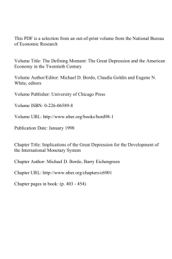 Implications of the Great Depression for the Development of the