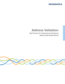 Address Validation - Cube Intelligence Corporation