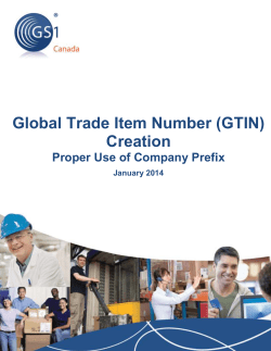 Global Trade Item Number (GTIN) Creation