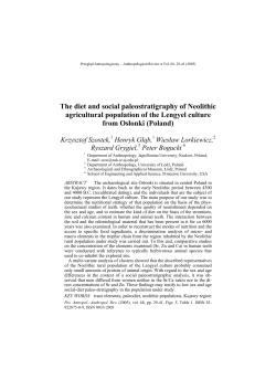 The diet and social paleostratigraphy of Neolithic agricultural