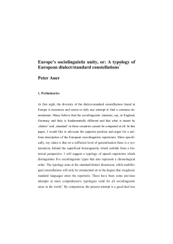 Europe`s sociolinguistic unity, or: A typology of European dialect