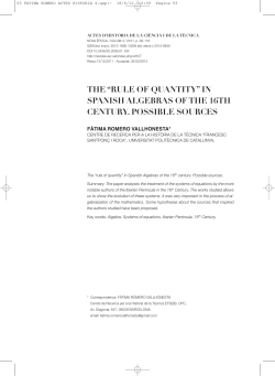 the &ldquo;rule of quantity&rdquo; in spanish algebras of the 16th century