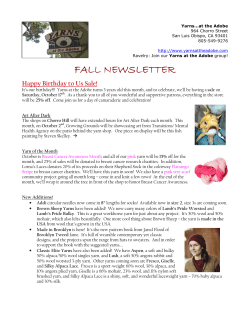 FALL NEWSLETTER NEWSLETTER NEWSLETTER