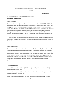 1 Seminar in Economics: Global Financial Crises: Economics 220
