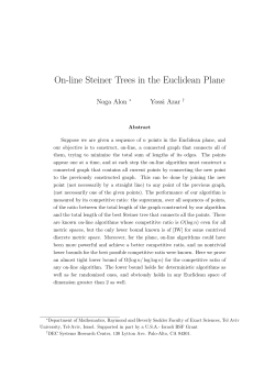 On line Steiner trees in the Euclidean plane, Proc. 8th ACM Symp