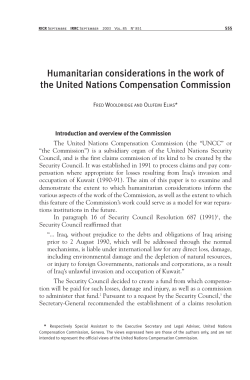Humanitarian considerations in the work of the United Nations