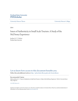 Issues of Authenticity in Small Scale Tourism: A Study