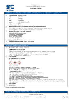 Potassium Chlorate SECTION 1: IDENTIFICATION OF THE