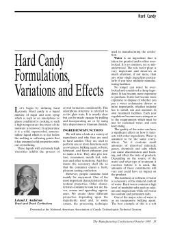 Hard Candy - Manufacturing Confectioner