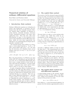 Numerical solution of ordinary differential equations