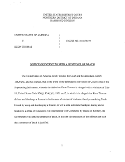 NOTICE OF INTENT TO SEEK A SENTENCE OF DEATH