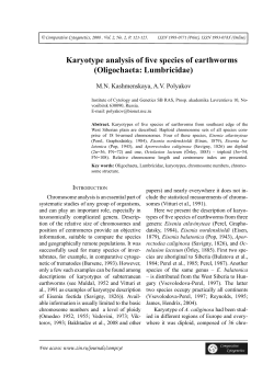 Karyotype analysis of five species of earthworms (Oligochaeta