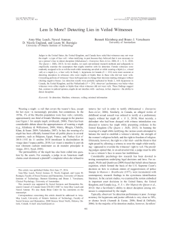 Less Is More? Detecting Lies in Veiled Witnesses