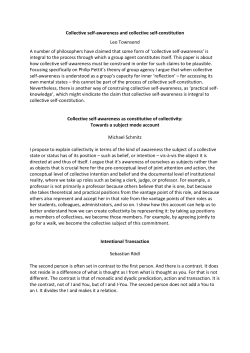 Collective self-awareness and collective self