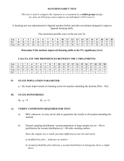 Matched Pairs T Test