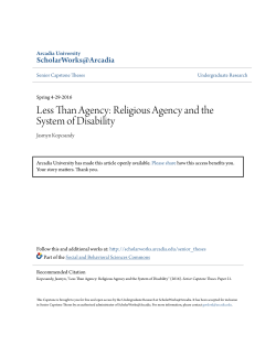 Less Than Agency: Religious Agency and the System of Disability