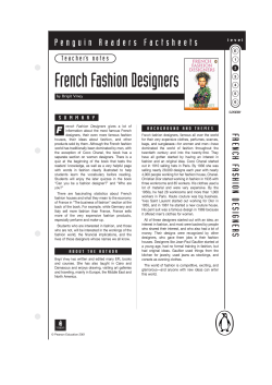 French Fashion Designers - FamilyConsumerSciences.com