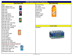 12oz Cans (24) 20oz Gatorade Pepsi G2 Fruit Punch Pepsi Caffeine