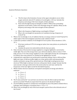CHEM1004 quantum questions