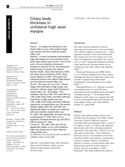 Ciliary body thickness in unilateral high axial myopia