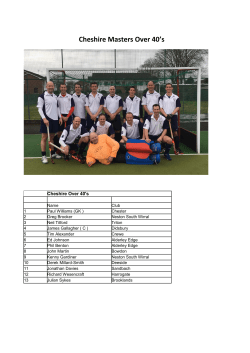 Cheshire Masters Over 40`s