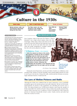 Culture in the 1930s