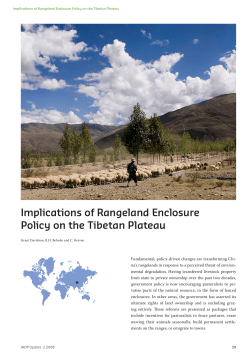 Implications of Rangeland Enclosure Policy on the Tibetan Plateau