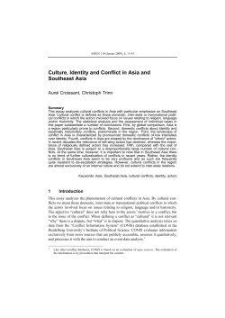 Culture, Identity and Conflict in Southeast Asia