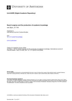 Search engines and the production of academic knowledge