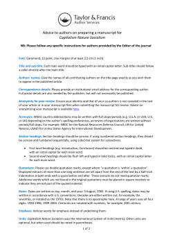 Advice to authors on preparing a manuscript for Capitalism Nature