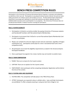 bench press competition rules - The University of Tennessee