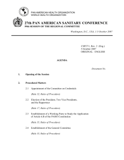 27th PAN AMERICAN SANITARY CONFERENCE