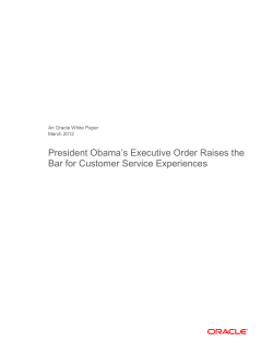 President Obama`s Executive Order Raises the Bar for