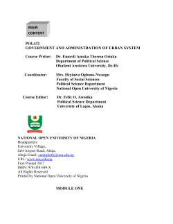 POL432 GOVERNMENT AND ADMINISTRATION OF URBAN