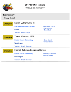 2017 NHD in Indiana WINNERS REPORT Elementary Martin Luther