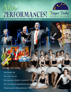 Newsletter - Upper Darby Performing Arts Center