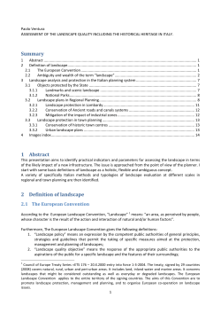 Assessment of the landscape quality including the