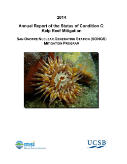 2014 Annual Report &ndash; SONGS Kelp Reef Mitigation