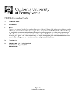 POLICY: Convocation, Faculty