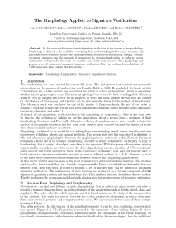 The Graphology Applied to Signature Verification