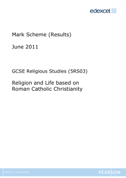 Mark Scheme (Results) June 2011 Religion and Life based on